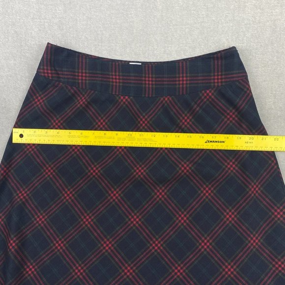 Zac & Rachel Skirt Women Size 8 Plaid Navy Red‎ A-Line Stretch Side Zip - Picture 10 of 12